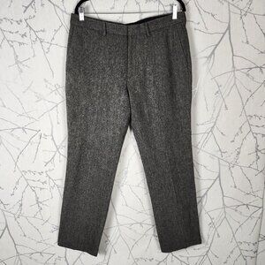 J. Crew Gray 100% Wool Tweed Slim Fit Trousers